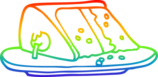 gökkuşağı gradyan çizgisi bir insan tarafından çizilmiş bir pasta dilimi