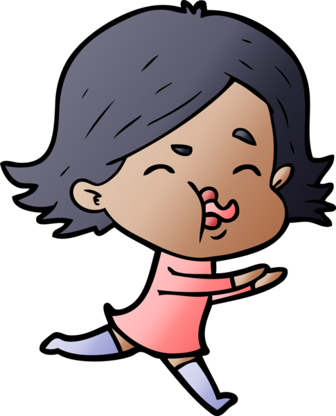 Bir insan tarafından çizilen karikatür kızı.