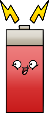 Bir insan tarafından çizilen bataryanın gölgelenmiş karikatürü