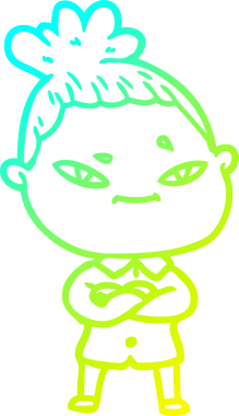 Bir insan tarafından çizilmiş bir karikatür kadın çizimi.