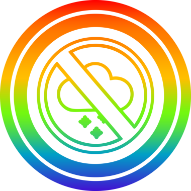 Bir insan tarafından çizilmiş gökkuşağı gradyanı olan soğuk hava dairesel simgesi yok