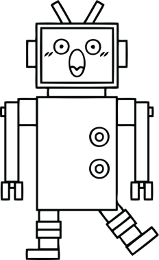 Bir insan tarafından çizilmiş robot çizimi