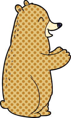 Bir insan tarafından çizilmiş çizgi film ayısı.