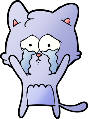 Bir insan tarafından çizilmiş çizgi film kedisi.