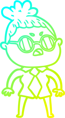 Bir insan tarafından çizilmiş bir çizgi filmin soğuk gradyan çizimi.