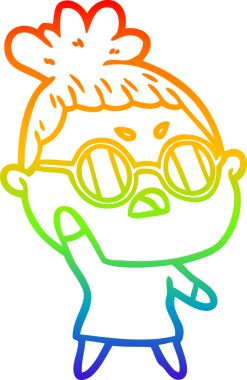 Gökkuşağı gradyan çizimi bir insan tarafından çizilmiş bir çizgi film.