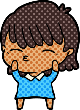 Bir insan tarafından çizilmiş karikatür kadın.