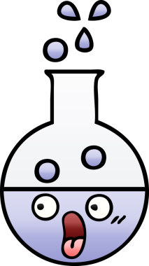 Bir insan tarafından çizilmiş bir test tüpünün gölgeli çizgi filmi.