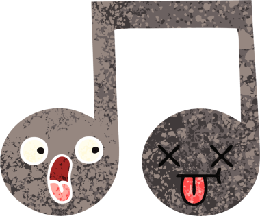 Bir insan tarafından çizilmiş bir notanın retro çizim tarzı karikatürü