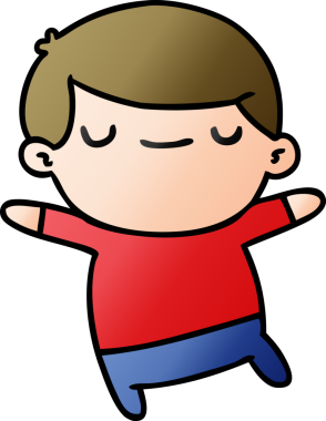 Bir insan tarafından çizilmiş bir kawaii 'nin gradyan çizimi.