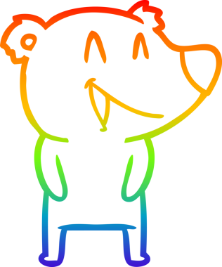 Gökkuşağı gradyan çizgisi Bir insan tarafından çizilmiş gülen ayı karikatürü