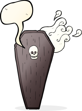 Bir insan tarafından çizilmiş garip bir karikatür tabut.