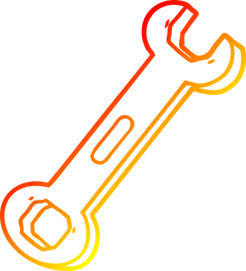 Bir insan tarafından çizilmiş çizgi film anahtarının sıcak gradyan çizimi