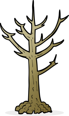 Bir insan tarafından çizilmiş çıplak bir ağaç.