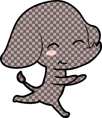 Bir insan tarafından çizilmiş şirin bir fil.