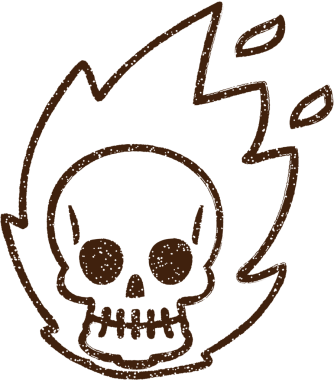 Alevli Kafatası Kömürü Bir insan tarafından çizilmiş