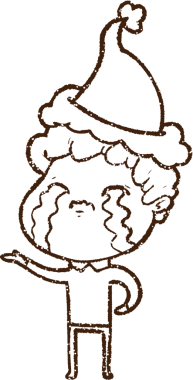 Bir insan tarafından çizilmiş Noel Adamı Kömürü