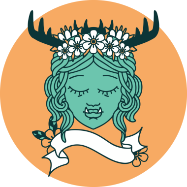 Bir insan tarafından çizilmiş Ork Druid karakter simgesi