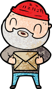 Bir insan tarafından çizilmiş sakallı bir adam.