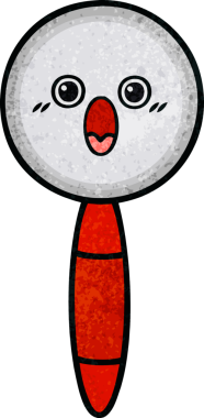 Bir insan tarafından çizilmiş bir büyüteçin retro grunge desen karikatürü