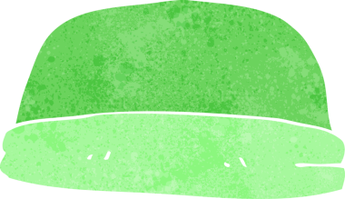 Bir insan tarafından çizilmiş çizgi film şapkası.