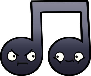 Bir insan tarafından çizilmiş bir notanın gölgelenmiş karikatürü