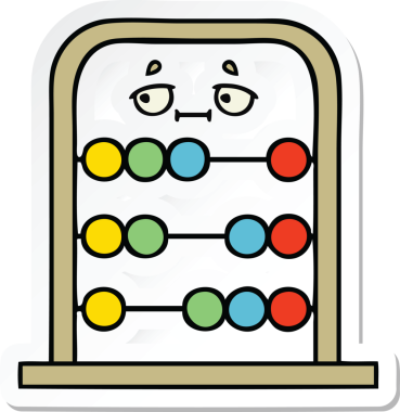 Bir insan tarafından çizilmiş şirin bir abaküs karikatürü çıkartması.