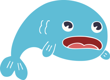 Bir insan tarafından çizilmiş bir balık karalaması.