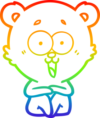 Bir insan tarafından çizilmiş gülen oyuncak ayının çizdiği gökkuşağı gradyan çizgisi.