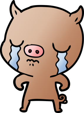 Bir insan tarafından çizilmiş domuz ağlaması.