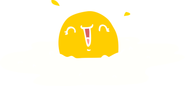 Bir insan tarafından çizilmiş düz renkli bir çizgi film.