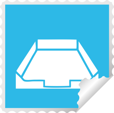 Bir insanın çizdiği posta kutusunun kare soyma etiketi.