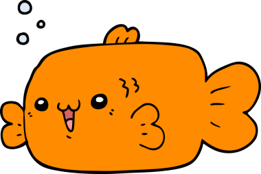 bir insan tarafından çizilmiş karikatür balığı