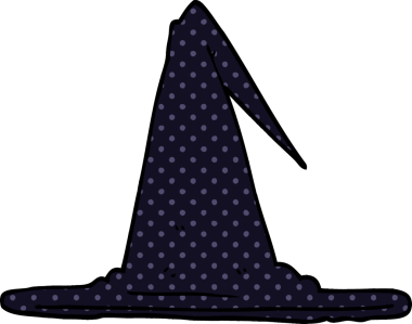 Bir insan tarafından çizilmiş karalama cadı şapkası.