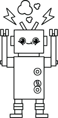 Bir insan tarafından çizilmiş robot çizimi