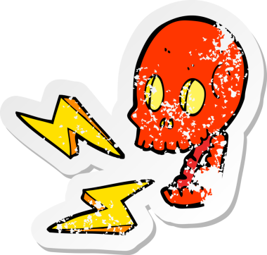 Bir insan tarafından çizilmiş bir karikatürün gerilimli yapıştırması.