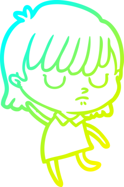 Bir insan tarafından çizilmiş bir karikatür kadın çizimi.