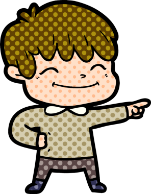 Bir insan tarafından çizilmiş mutlu çocuk çizgi filmi.