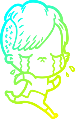 Bir insan tarafından çizilmiş uzay giysileri içinde ağlayan bir kız çizimi.