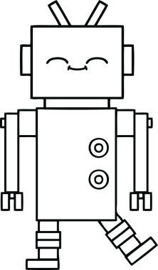 Bir insan tarafından çizilmiş robot çizimi