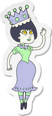 Bir insan tarafından çizilen vampir kraliçenin çıkartması.