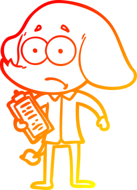 Bir insan tarafından çizilmiş, belirsiz bir filin sıcak çizgi çizimi.