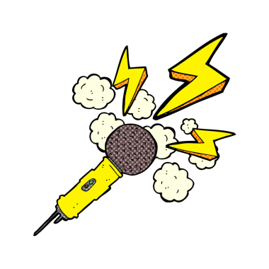 bir insan tarafından çizilmiş çizgi film mikrofonu