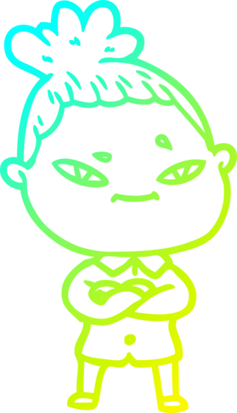 Bir insan tarafından çizilmiş bir karikatür kadın çizimi.