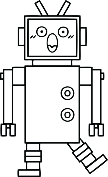 Bir insan tarafından çizilmiş robot çizimi