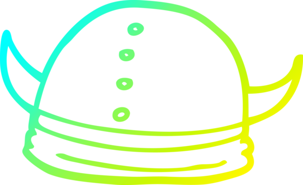 Bir insan tarafından çizilmiş bir Viking miğferinin soğuk çizgi çizimi.