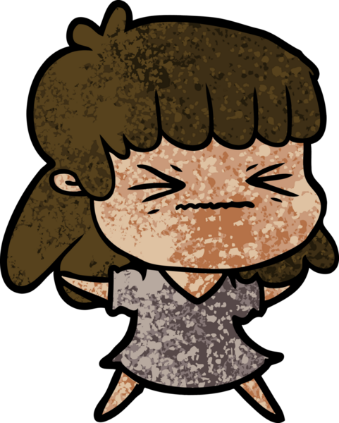 Bir insan tarafından çizilmiş karikatür kadın.