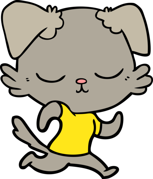 Bir insan tarafından çizilmiş şirin bir çizgi film köpeği.