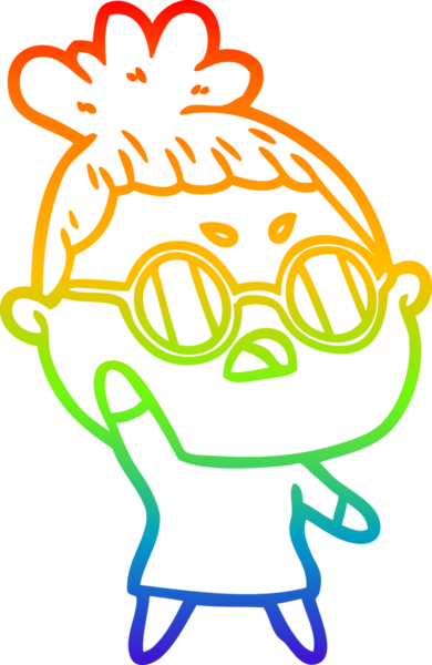 Gökkuşağı gradyan çizimi bir insan tarafından çizilmiş bir çizgi film.