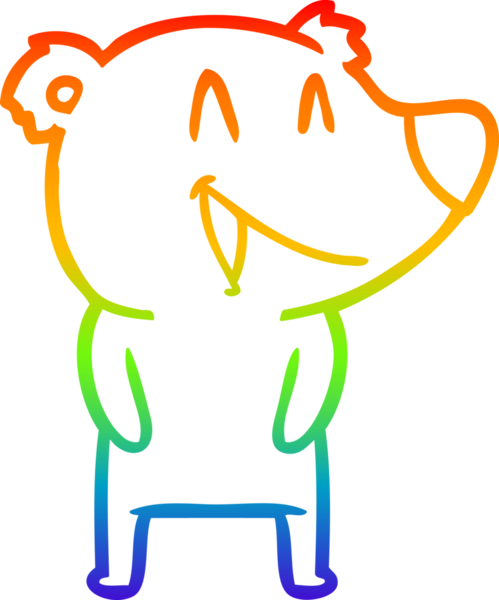 Gökkuşağı gradyan çizgisi Bir insan tarafından çizilmiş gülen ayı karikatürü